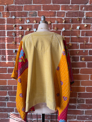 Upcycled The Band Kantha Poncho Sweatshirt