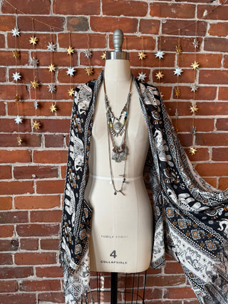 Upcycled Light as a Feather Boho Shawl Layer