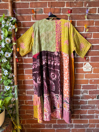 Coffee In The Morning Kantha Dress - Fits up to 3X