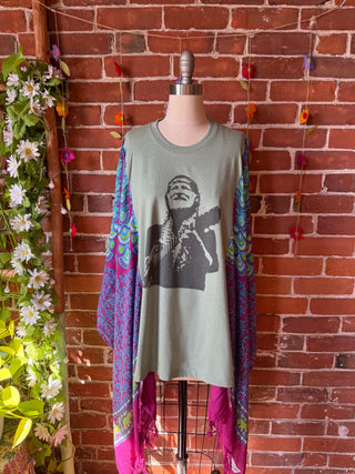 OOAK Autumn Collection - Upcycled Flowy Willie Inspired Hi Lo Poncho Top