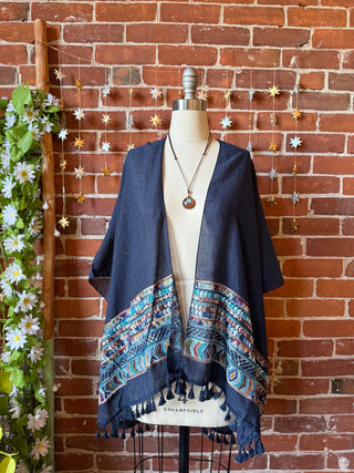 OOAK Autumn Collection- Upcycled Grateful Dead Inspired Embroidered Kimono