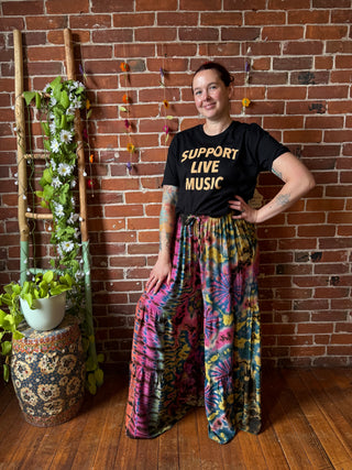 Raven Tie Dye Wide Leg Palazzo Pants - Multiple Colors Available