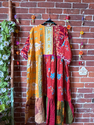 Coffee In The Morning Kantha Dress - Fits up to 3X