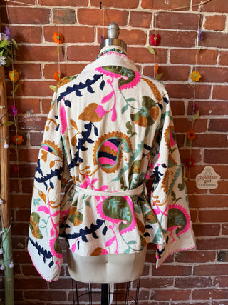 Paisley Bloom Embroidered Cotton Jacket