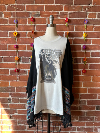 Fleetwood Mac Dreams Inspired Black Tassel Embroidered Poncho