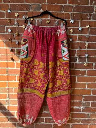 L/XL Genevieve Kantha Cargo Harem Pants