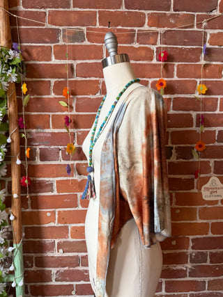 OOAK Spring Collection - Size XS/Small Callisto Kantha Crescent Moon Tie Dye Wrap Bolero