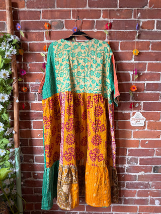 Coffee In The Morning Kantha Dress - Fits up to 3X
