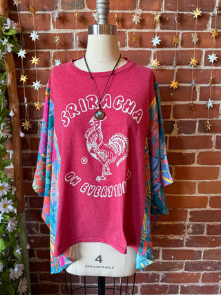 OOAK Autumn Collection - Upcycled Sriracha Poncho Top