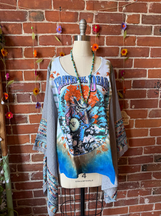 Grateful Dead Banjo Inspired Embroidered Poncho