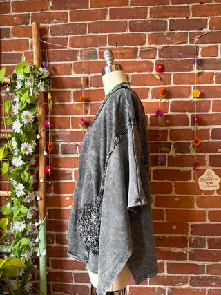 OOAK Spring Collection - Upcycled Kantha Flower Patch Patchwork Poncho Style Top 🌼