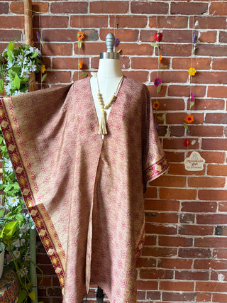 Summer Dreams 100% Silk Poncho Robe- Fair Trade Made
