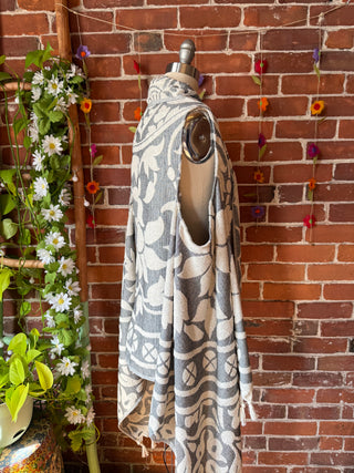 Gray Sky Fringe Duster Vest - 100% Cotton