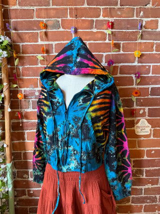 Moonstone Tie Dye Cropped Hoodie - 100% Cotton - Fair Trade Made - Multiple Colors