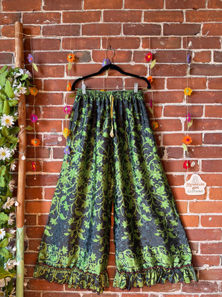 Festival Drift Wide Leg Recycled Sari Lounge Pants - Size 0-12 - Fair Trade Made