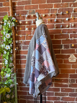 OOAK Winter Collection - Upcycled Crescent Moon Poncho Style Top 🌼