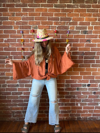Mountain Meadow 100% Cotton Gauze Boho Light Kimono Layer - Multiple Colors Available