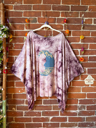 OOAK Spring Collection - Callisto Kantha Crescent Moon Tunic Poncho Top