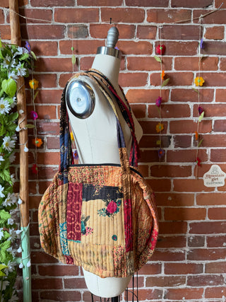 Soleil Patchwork Duffle Style Shoulder Bag - Fair Trade Made