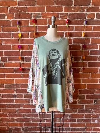 Willie Nelson Inspired Botanical Flowy Bell Sleeve Top - LIMITED RELEASE