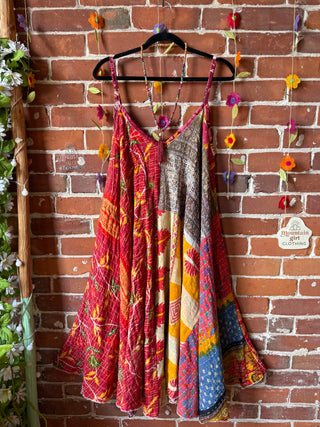 Coffee In The Morning Midi Kantha Summer Dress With Pockets - Fits up to 2X