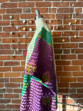 Upcycled Bloom With Grace Kantha Poncho Top