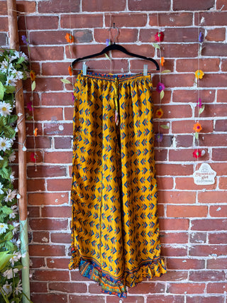 Festival Drift Wide Leg Recycled Sari Lounge Pants - Free Size - Fair Trade Made