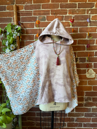 OOAK Autumn Collection - Pearl Classic Rock Tie Dye Poncho Hoodie