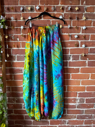 Raven Tie Dye Harem Pants -Blue/Rainbow