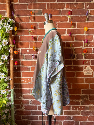 OOAK Autumn Collection- Upcycled  Poncho Tee