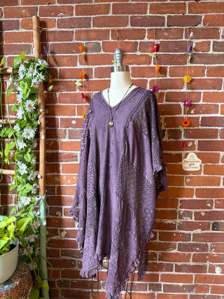 Autumn Skies Stonewashed Flowy Poncho Tunic - Multiple Colors Available- Fair Trade Made