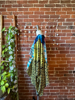 OOAK Autumn Collection- Upcycled Grateful Dead Inspired Cropped Poncho Tee