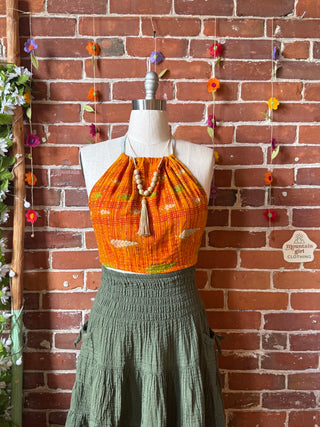 Size 0-12 In Bloom Reversible Kantha Halter Top