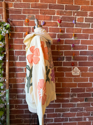 OOAK Autumn Collection - Stevie Nicks Inspired Good Vibes Artisan Bloom Floral Hoodie Sweatshirt