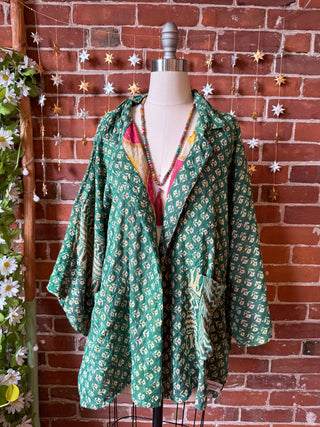 OOAK Autumn Collection - Upcycled Grateful Dead Inspired Vintage Kantha Jacket
