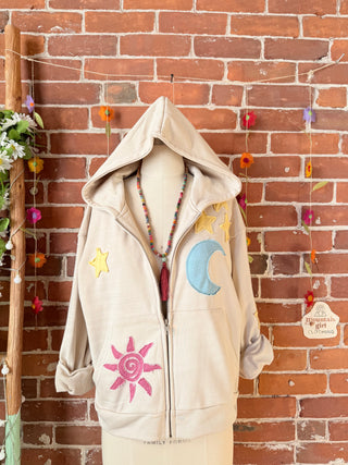 Good Vibes Artisan Bloom Celestial Hoodie Sweatshirt - Multiple Sizes Including Plus