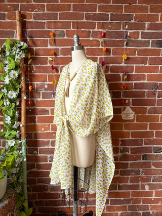 Summer Dreams 100% Silk Poncho Robe- Fair Trade Made