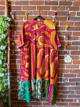 Coffee In The Morning Kantha Dress - Fits up to 3X