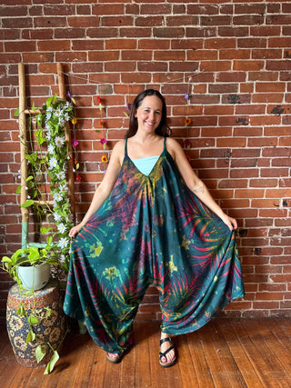 Oh So Flowy Festival Season Tie Dye Jumpsuit Fits up to 2X - Multiple Colors