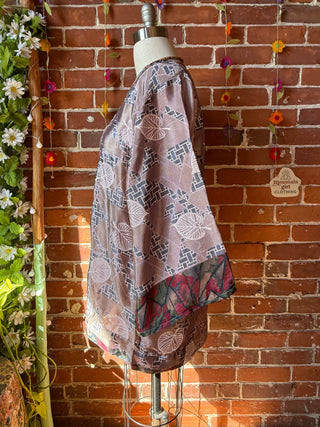Autumn Moon Silky Flowy Kimono - Fair Trade Made - Final Sale
