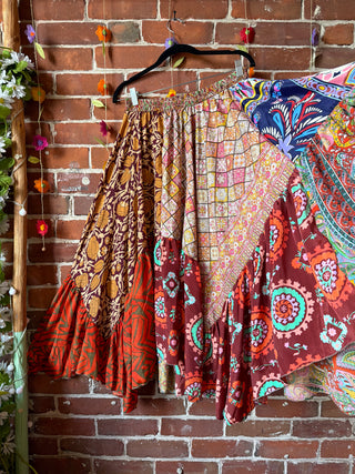 Size Large Oh So Flowy Recycled Sari Skirt - Fair Trade Made