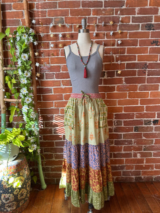 Penelope Patchwork Skirt with Pockets- Fair Trade Made