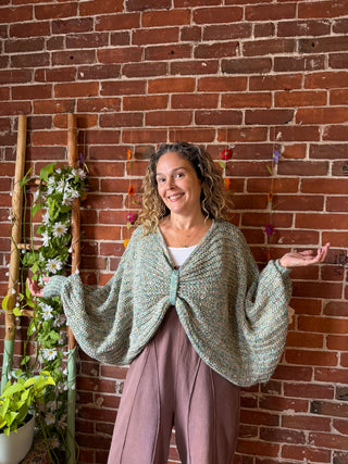 Moonlit Meadow Two-Way Sweater - Butterfly Style Knit Pullover