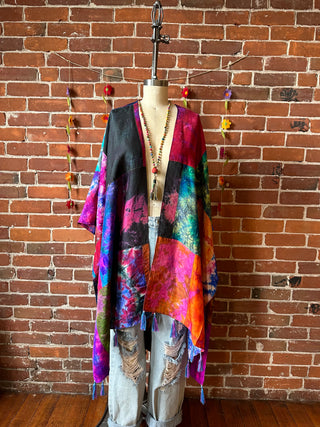 Rainbow Dreamer Tie Dye Silk Patchwork Kimono