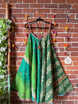 Coffee In The Morning Midi Kantha Summer Dress With Pockets - Fits up to 2X