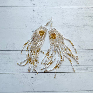 Crescent Moon Fringe Earrings