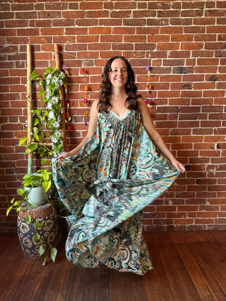 Delphia Recycled Sari Dress w/ Pockets
