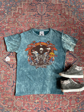 Skeleton Rainbow Mineral Wash T-Shirt 100% Cotton