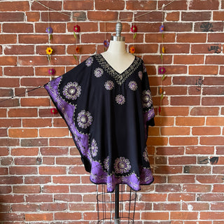 Artemis Batik Long Tunic Top - Purple