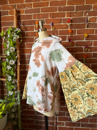 OOAK Summer Collection- Upcycled Luna Butterfly Bell Sleeve Hoodie  - Size M/L